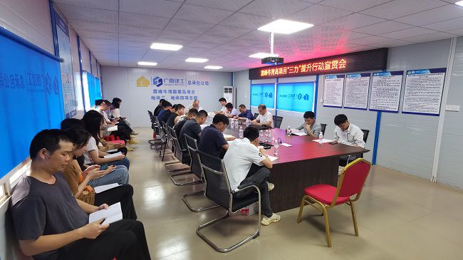 分公司黨支部書(shū)記、副總經(jīng)理胡海云深入牛灣島項目宣貫《“三力”提升行動(dòng)》。黃修書(shū) 攝修圖）.jpg